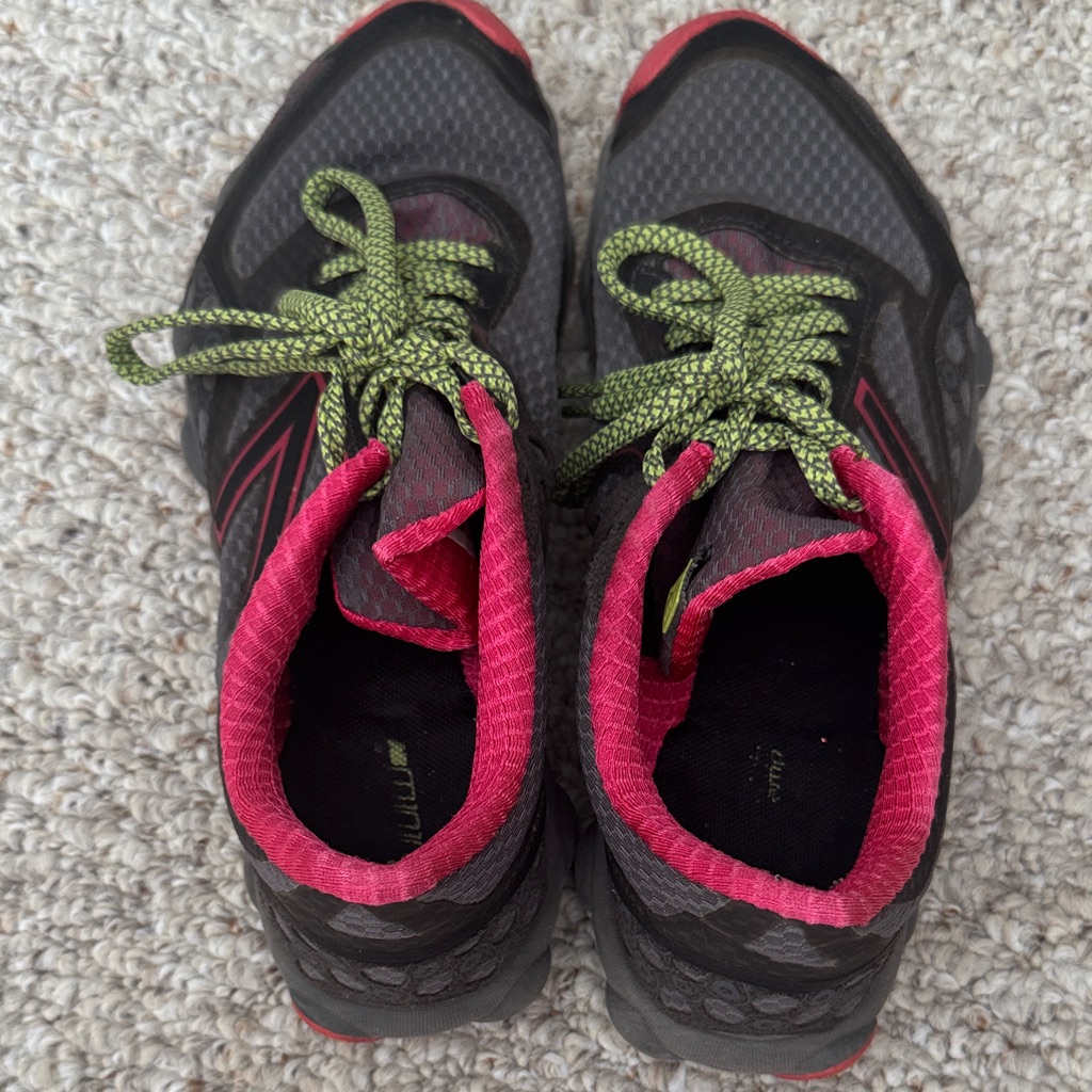New Balance Black And Pink Athletic Shoes With Green Laces